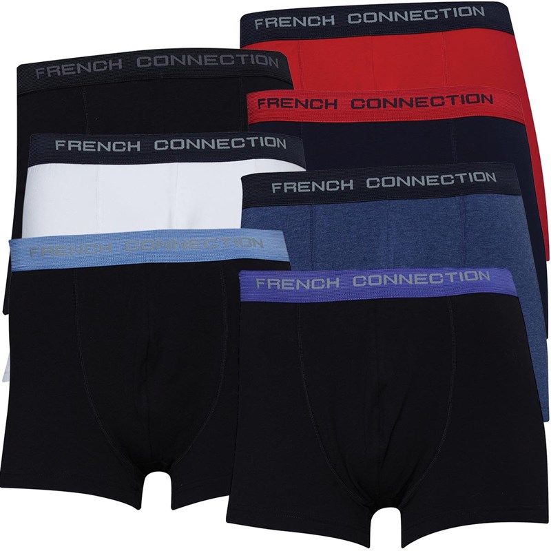Buy French Connection Mens Seven Pack FC Boxers Black/White/Red/Blue