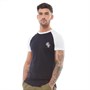 French Connection Herren Shoulder Body Cut Script T-Shirt Navy