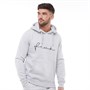 French Connection Mens FCUK Scribble Hoodie Light Grey Melange/Black
