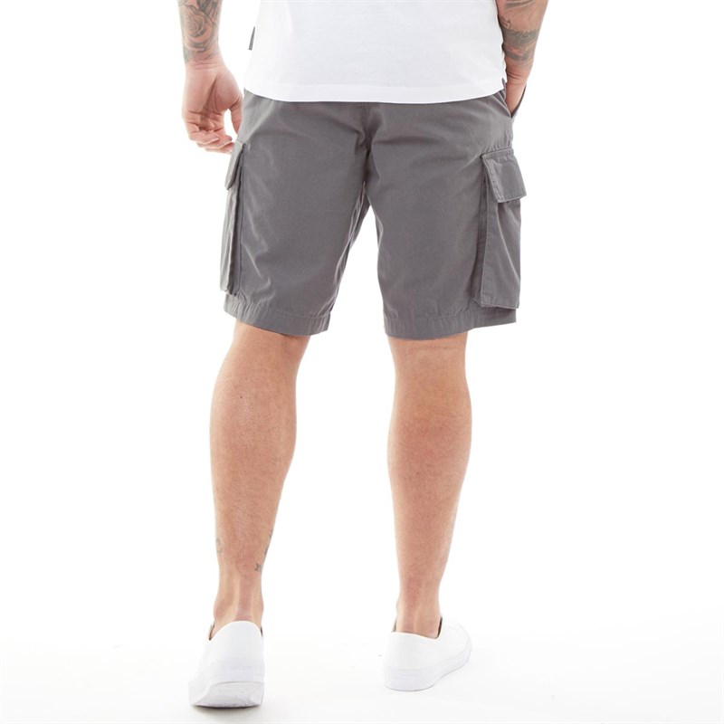 French Connection Mens Cargo 6 Belt Shorts Charcoal
