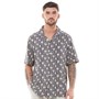 French Connection Heren Palm 2 Viscose Overhemd met Korte Mouwen Marineblauw