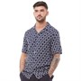 French Connection Chemise à Manches Courtes Z Geo Viscose Homme Bleu Marine