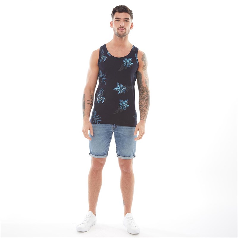 French Connection Heren Leaf 2 Vest Marineblauw