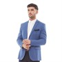 French Connection Heren Linen Chambray Blazer Blauw Chambray