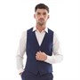 French Connection Mens Plain Ticket Pocket Waistcoat Blue