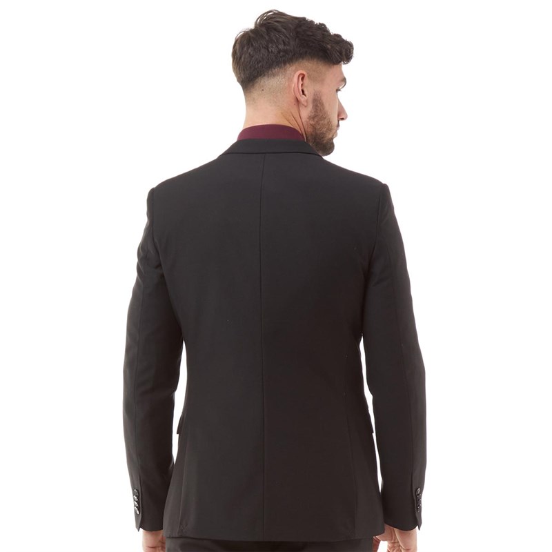 French Connection Mens Plain Ticket Pocket Blazer Black