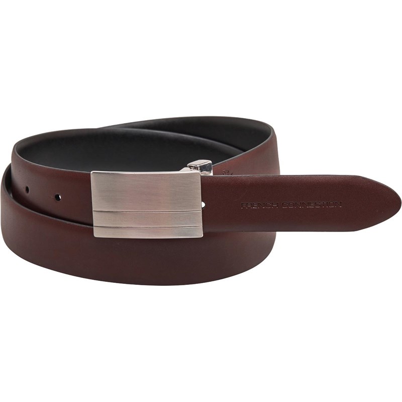Buy French Connection Mens Plaque Buckle Belt Black/Brown