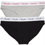 French Connection Womens FCUK Two Pack Briefs Black/Grey