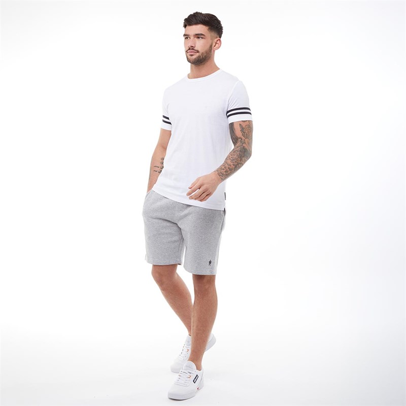 French Connection Short en Jersey Homme Gris Clair Chiné