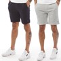 French Connection Mens Two Pack Jersey Shorts Marine/Light Grey Melange