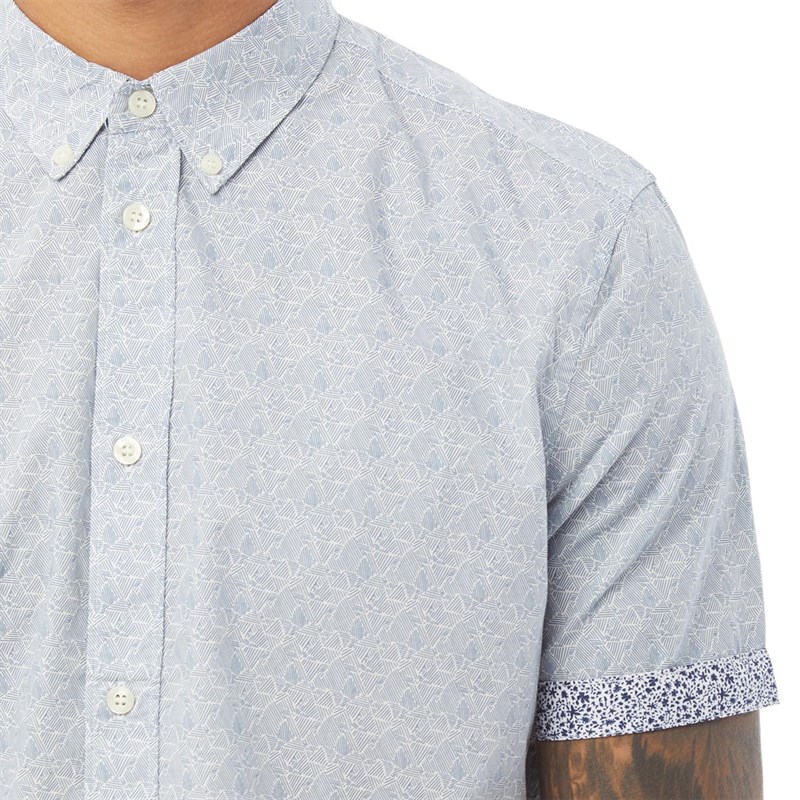 Buy French Connection Mens Reverse Cuff Short Sleeve Shirt Marine Shape