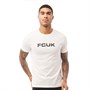 French Connection Męskie FCUK Chest T-Shirt Biały