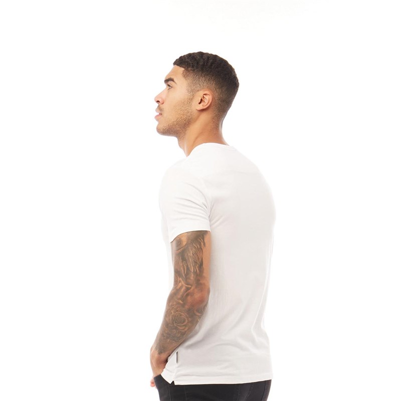 French Connection Męskie FCUK Chest T-Shirt Biały