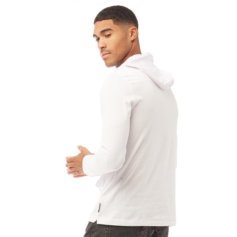 French Connection Herren FCUK Scribble Top mit langem Arm Weiß