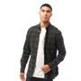 French Connection Herren Gingham Hemd mit langem Arm Dunkelgrün