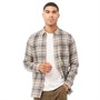 French Connection Mens Shadow Flannel Long Sleeve Shirt Ecru/Marine