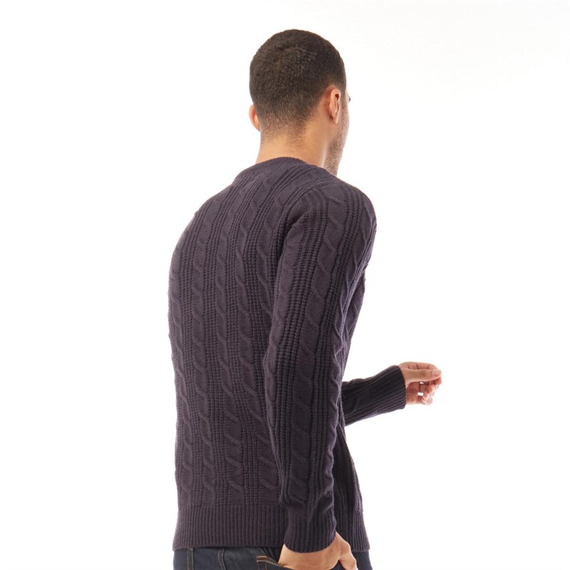 Buy French Connection Mens Cable Crew Neck Jumper Marine