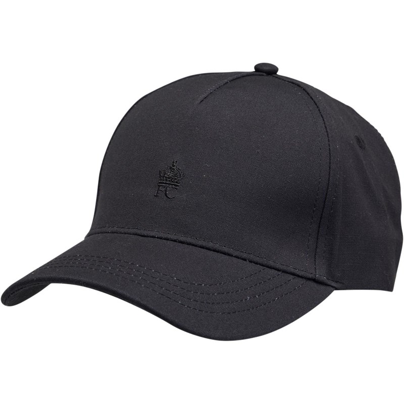 French Connection Mens Crown Logo Winter Cotton Canvas Cap Dark Charcoal