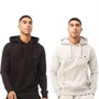 French Connection Mens Two Pack Overhead Hoodies Black/Light Grey Melange