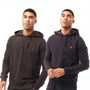 French Connection Mens Two Pack Over Head Hoodies Marine/Charcoal