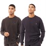 French Connection Mens Two Pack Sweatshirts Marine/Charcoal