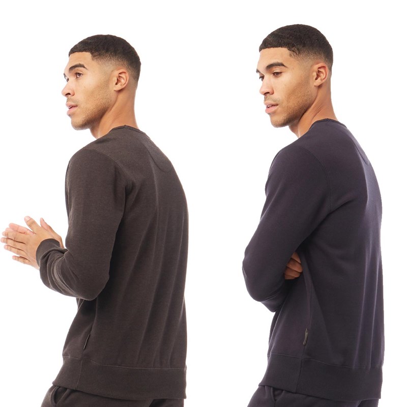 French Connection Mens Two Pack Sweatshirts Marine/Charcoal