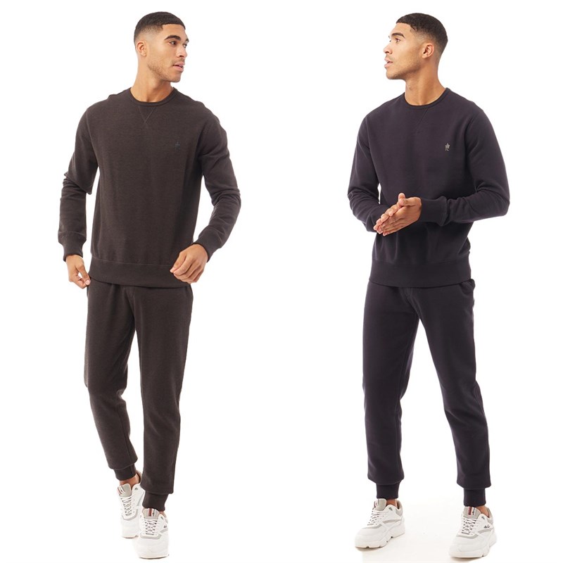 French Connection Mens Two Pack Sweatshirts Marine/Charcoal