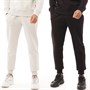 French Connection Mens Two Pack Joggers Black/Lt Grey Melange