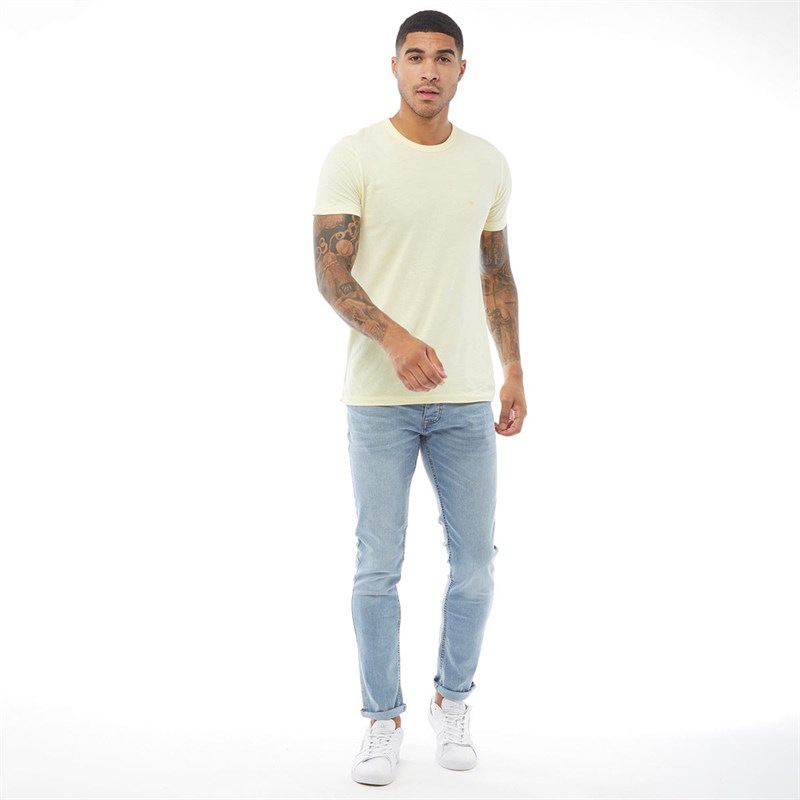 French Connection Mens Crew T-Shirt Lemon