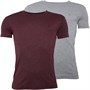 French Connection Mens Two Pack Crew Crown Lounge T-Shirt Light Grey Marl/Chateaux Mel
