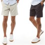 French Connection Mens Chino 4 Two Pack Shorts Marine/Stone
