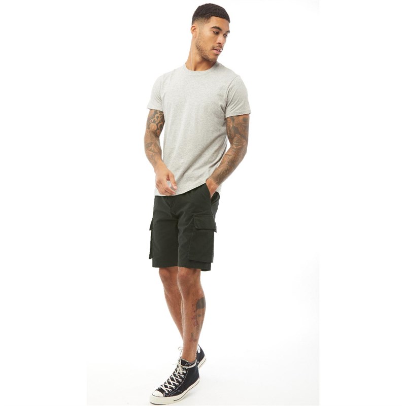 French Connection Mens Cargo 6 Belt Shorts Charcoal