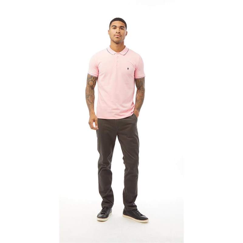 Buy French Connection Mens Single Tipped Pique Polo Pink Mel Marine