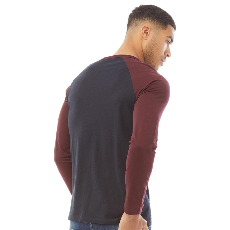 Buy French Connection Mens Raglan Long Sleeve Top Marine/Chateaux