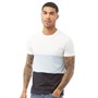 French Connection Mens Block 3 T-Shirt White/Sky Mel/Marine