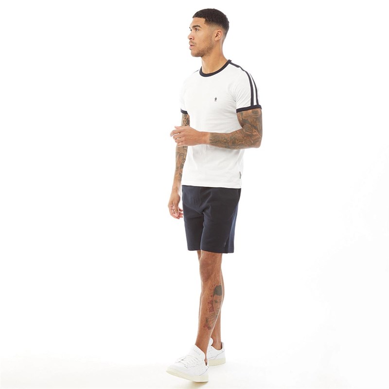French Connection Mens Tape Shoulder T-Shirt White
