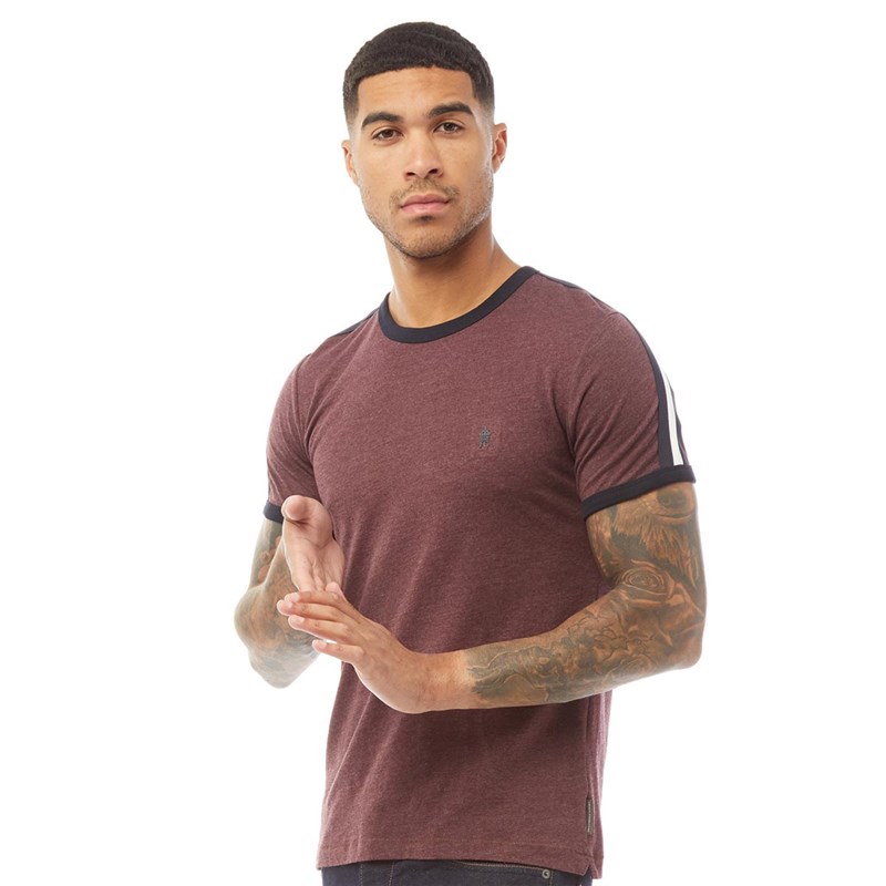 French Connection Mens Tape Shoulder T-Shirt Chateaux Mel
