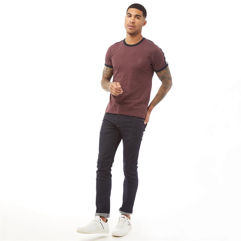 French Connection Mens Tape Shoulder T-Shirt Chateaux Mel