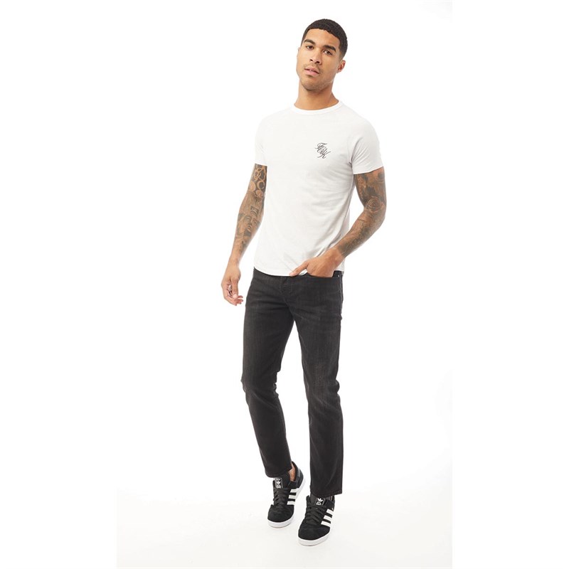 French Connection Mens Script Logo T-Shirt White/Black