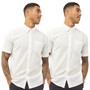French Connection Mens Short Sleeve Linen 2 Shirt White