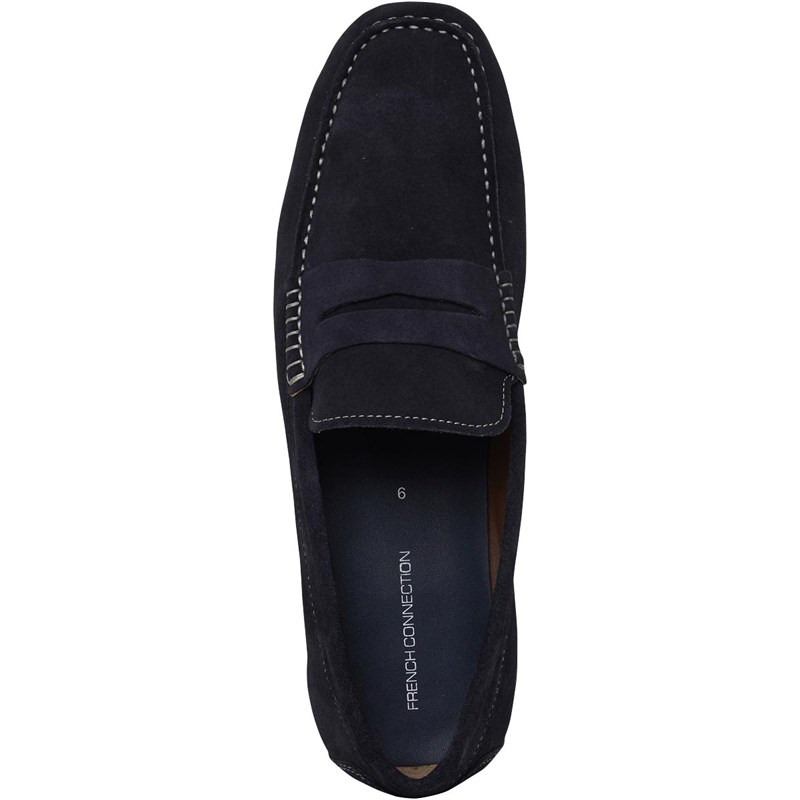French Connection Mens Suede Driving Shoes Marine
