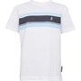 French Connection Boys Stripe T-Shirt White/Sky