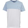 French Connection Boys Cut And Sew T-Shirt Sky Mel/White