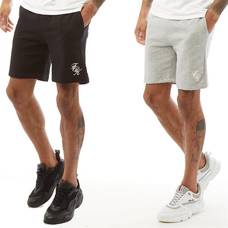 Buy French Connection Mens Script Two Pack Jersey Shorts Black/White