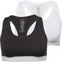 French Connection Womens Two Pack Crop Tops Black/Grey White/Grey