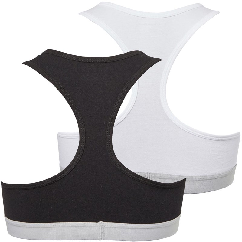 French Connection Womens Two Pack Crop Tops Black/Grey White/Grey