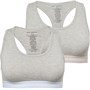 French Connection Womens Two Pack Crop Tops Grey Melange
