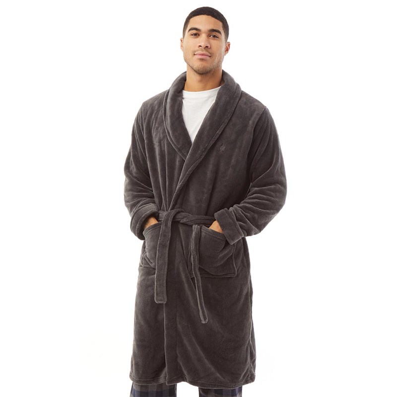 French Connection Herren Robe Bademantel Anthrazit
