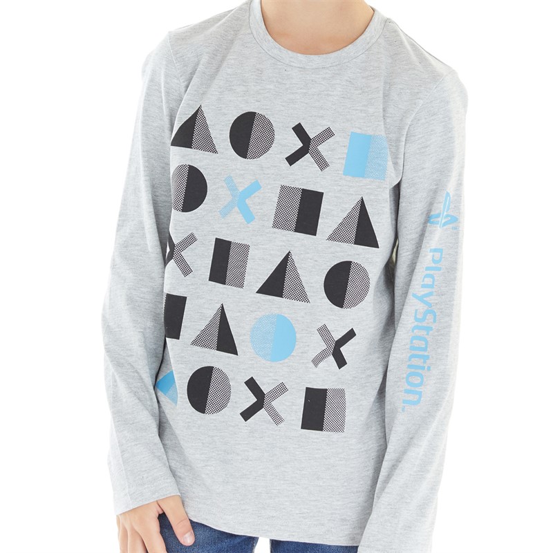 PlayStation Chłopięce Playstation T-Shirty z Długim Rękawem Szary Margielowy