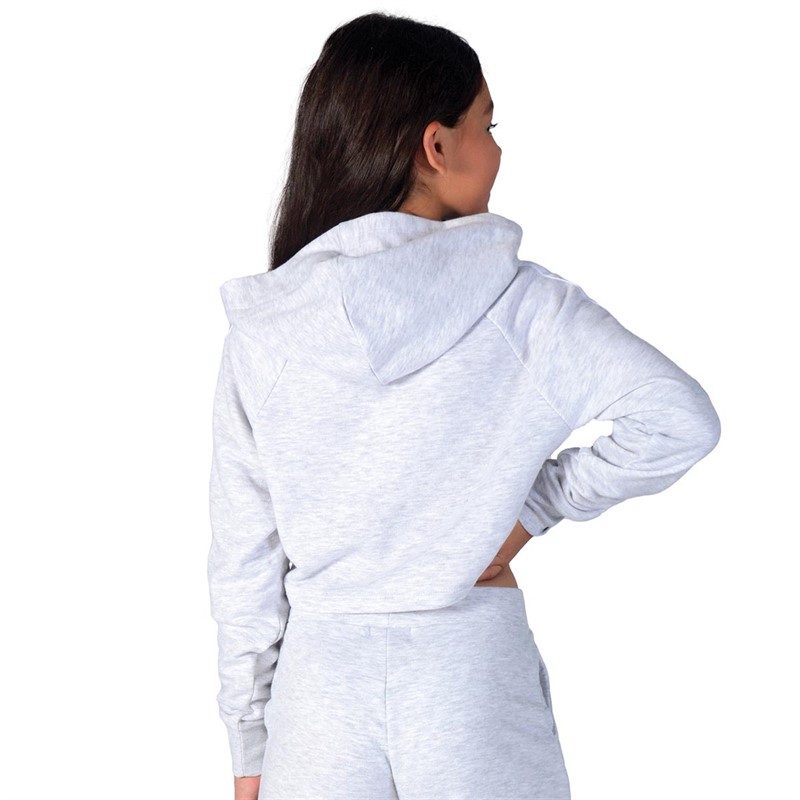 Pineapple Girls Crop Hoodie Grey Marl